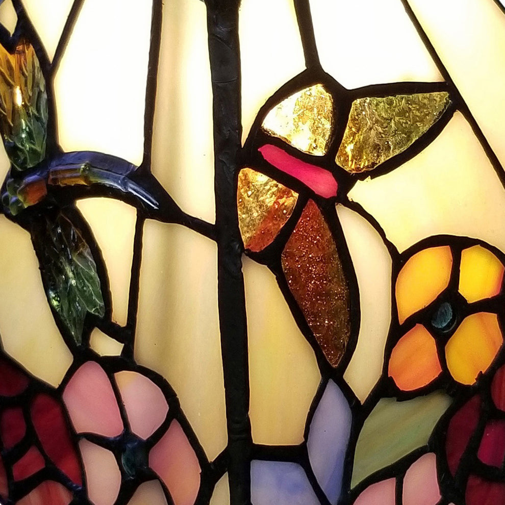 15" Tiffany Style Hummingbird Multi Flower Table Lamp By Homeroots | Table Lamps | Modishstore - 3