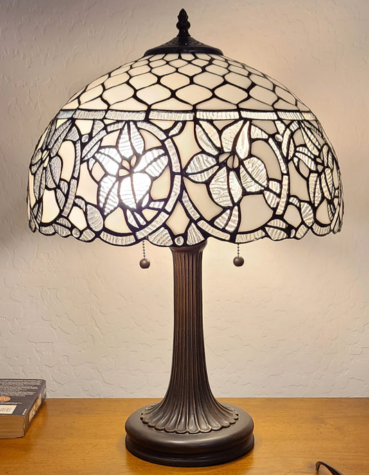 24" Stained Glass Two Light Flowery Accent Table Lamp By Homeroots | Table Lamps | Modishstore
