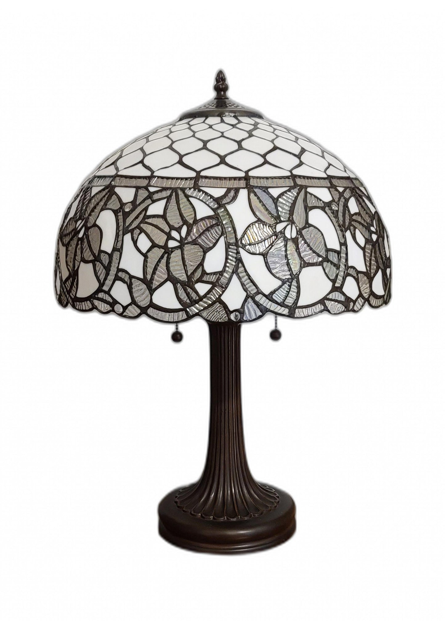 24" Stained Glass Two Light Flowery Accent Table Lamp By Homeroots | Table Lamps | Modishstore - 7