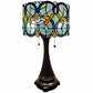21" Stained Glass Two Light Jeweled Floral Drum Table Lamp By Homeroots | Table Lamps | Modishstore - 2