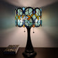 21" Stained Glass Two Light Jeweled Floral Drum Table Lamp By Homeroots | Table Lamps | Modishstore - 2