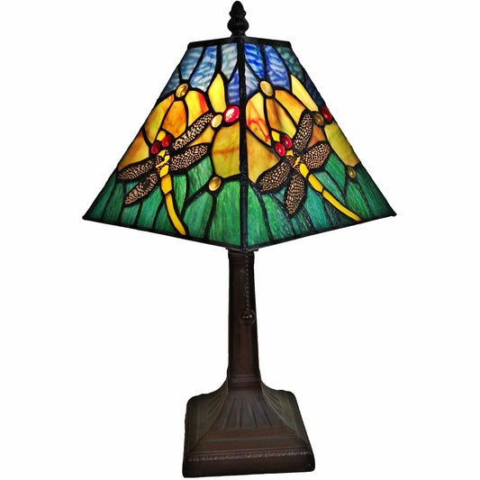 15" Tiffany Style Yellow Dragonflies Jeweled Table Lamp By Homeroots | Table Lamps | Modishstore