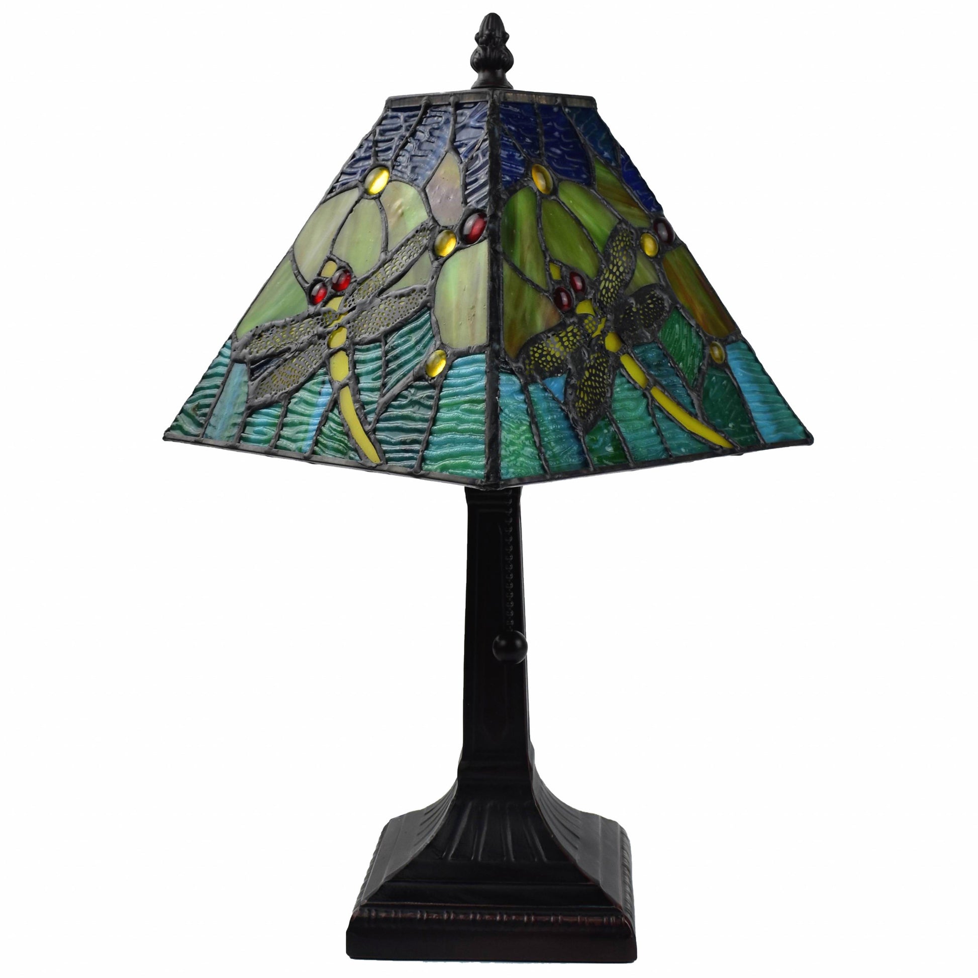 15" Tiffany Style Yellow Dragonflies Jeweled Table Lamp By Homeroots | Table Lamps | Modishstore - 2