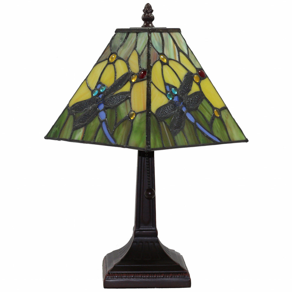 15" Tiffany Style Blue Dragonflies Table Lamp By Homeroots | Table Lamps | Modishstore - 2