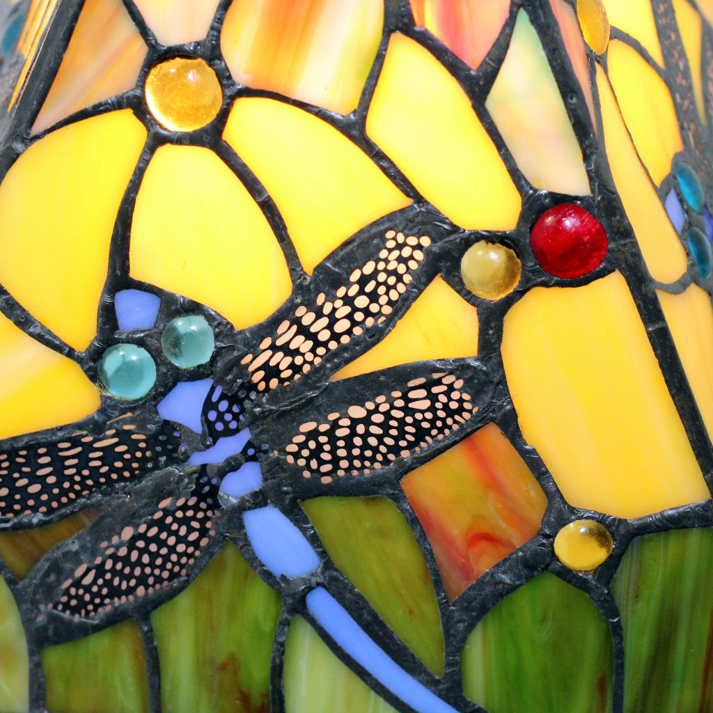 15" Tiffany Style Blue Dragonflies Table Lamp By Homeroots | Table Lamps | Modishstore - 4