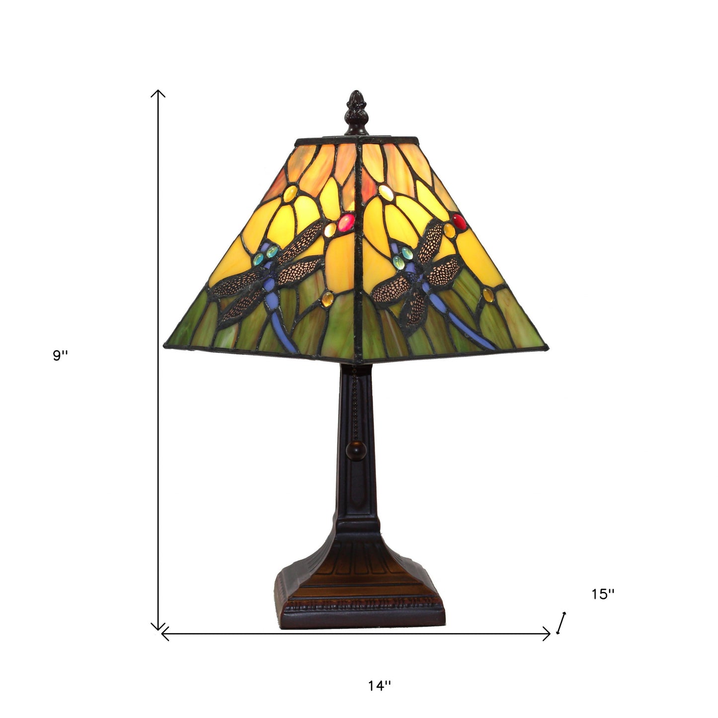 15" Tiffany Style Blue Dragonflies Table Lamp By Homeroots | Table Lamps | Modishstore - 5