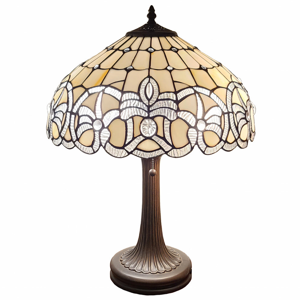 24" Stained Glass Two Light Stained Glass Two Light Accent Table Lamp By Homeroots | Table Lamps | Modishstore - 2