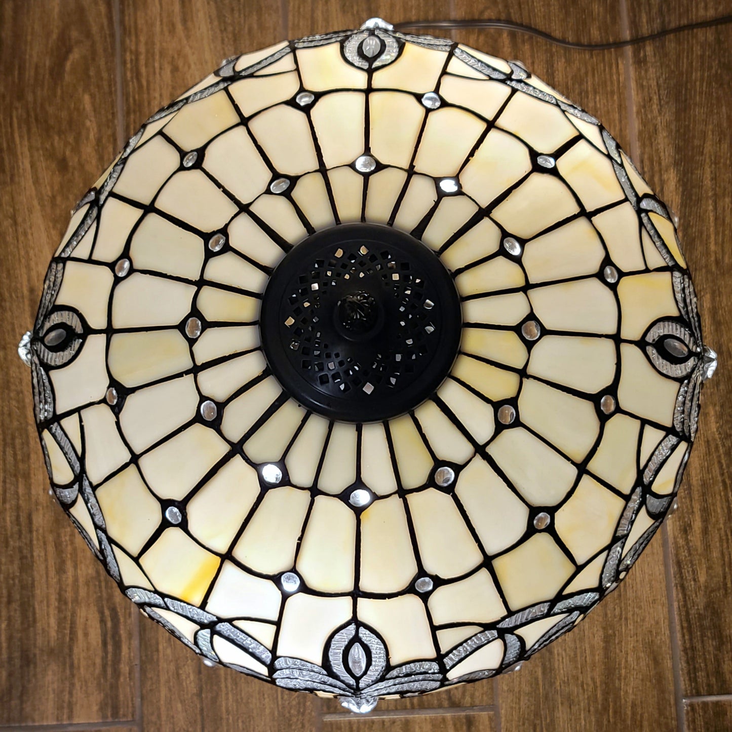 24" Stained Glass Two Light Stained Glass Two Light Accent Table Lamp By Homeroots | Table Lamps | Modishstore - 3