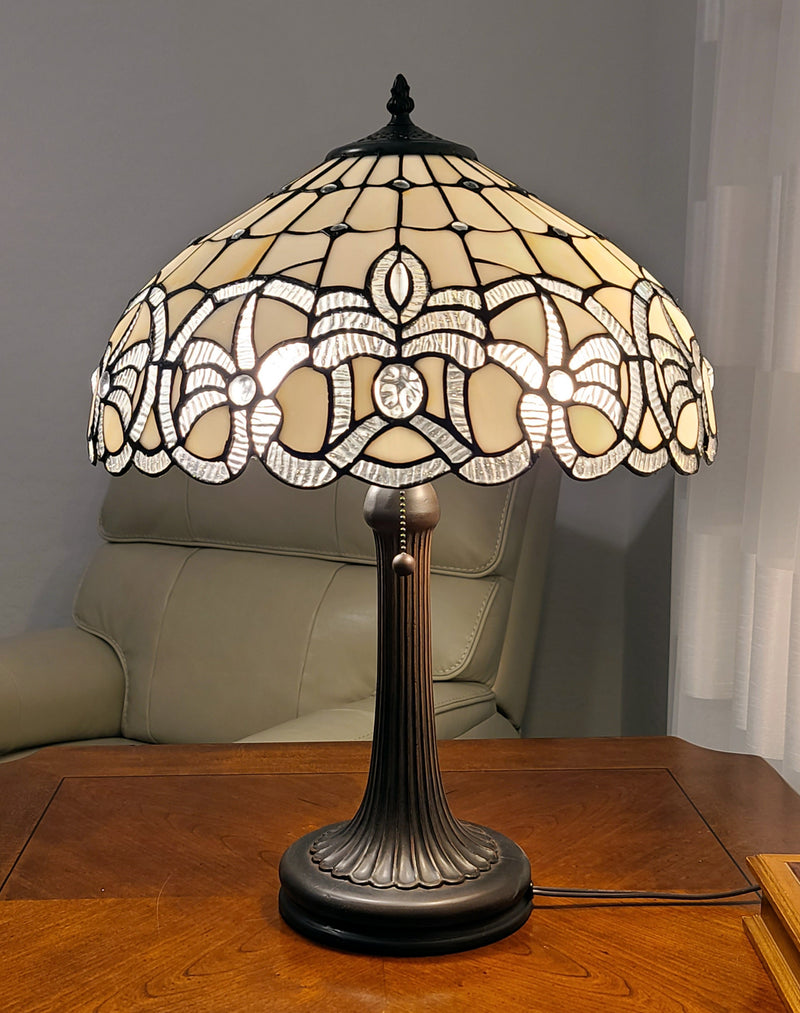 24" Stained Glass Two Light Stained Glass Two Light Accent Table Lamp By Homeroots | Table Lamps | Modishstore
