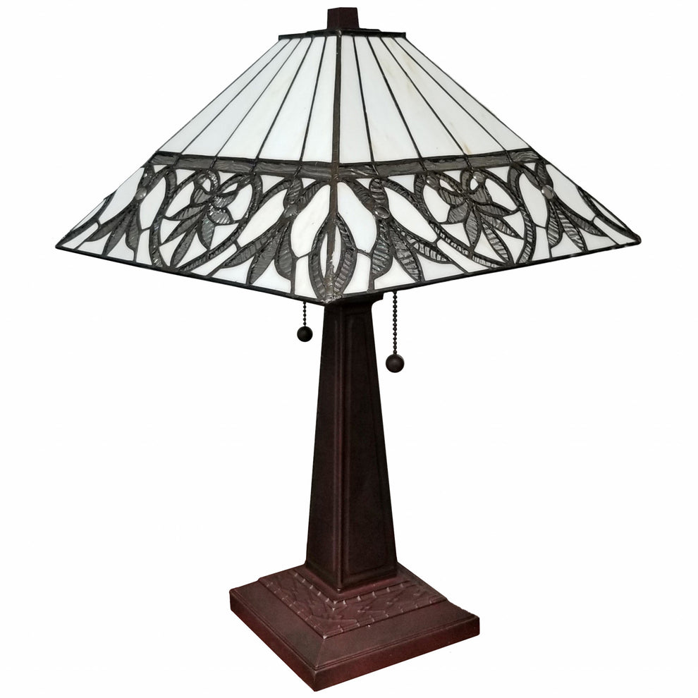 23" Stained Glass Butterfly Two Light Mission Style Table Lamp By Homeroots | Table Lamps | Modishstore - 3