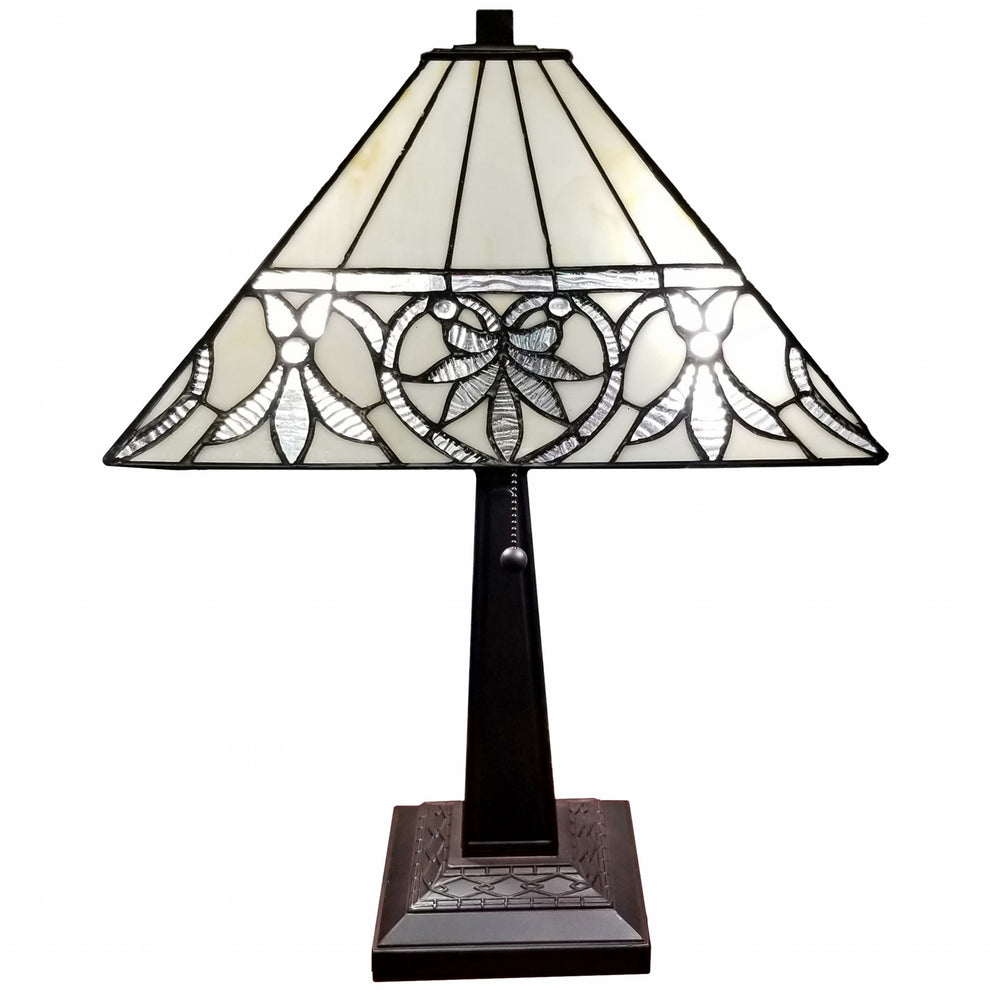 23" Stained Glass Butterfly Two Light Mission Style Table Lamp By Homeroots | Table Lamps | Modishstore - 7