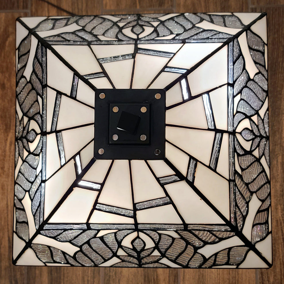 23" Stained Glass Leafy Vintage Two Light Mission Style Table Lamp By Homeroots | Table Lamps | Modishstore - 3