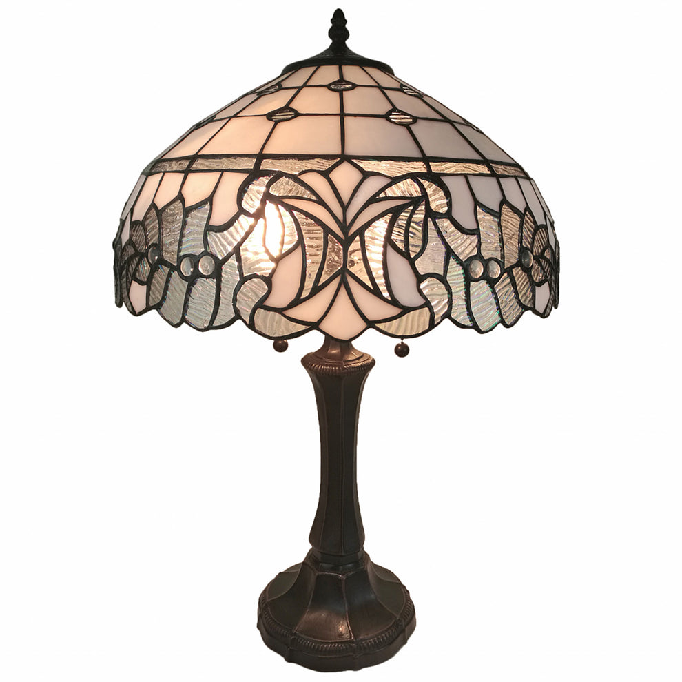 23" Stained Glass Two Light Vintage Antique Table Lamp By Homeroots | Table Lamps | Modishstore - 3
