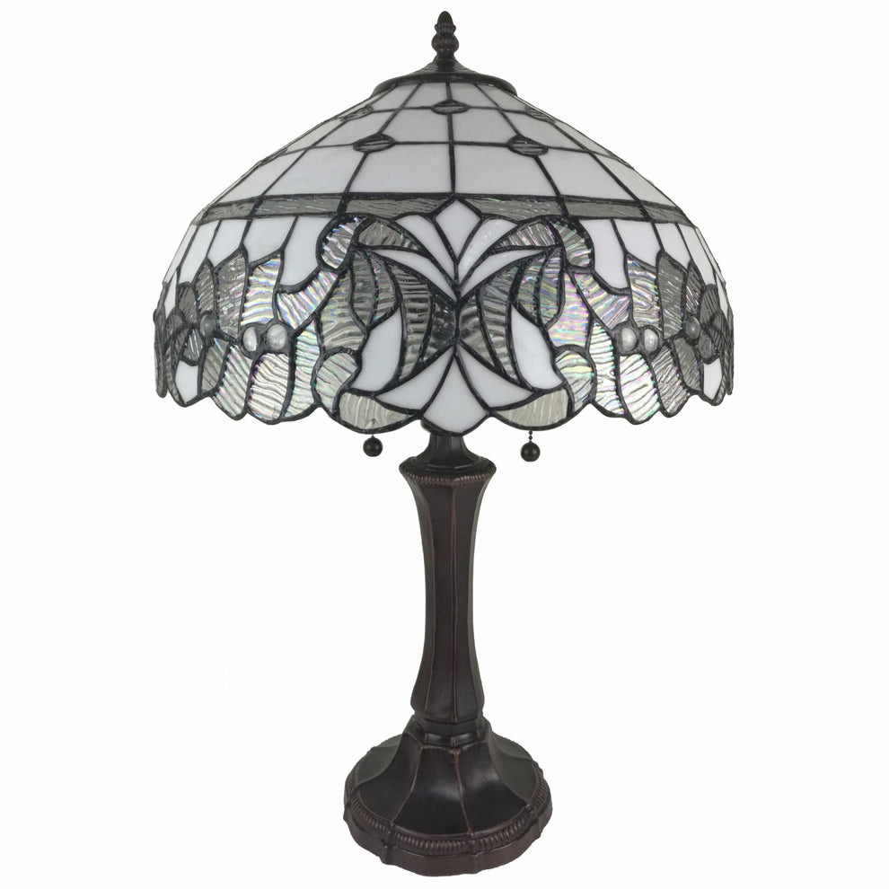 23" Stained Glass Two Light Vintage Antique Table Lamp By Homeroots | Table Lamps | Modishstore - 4