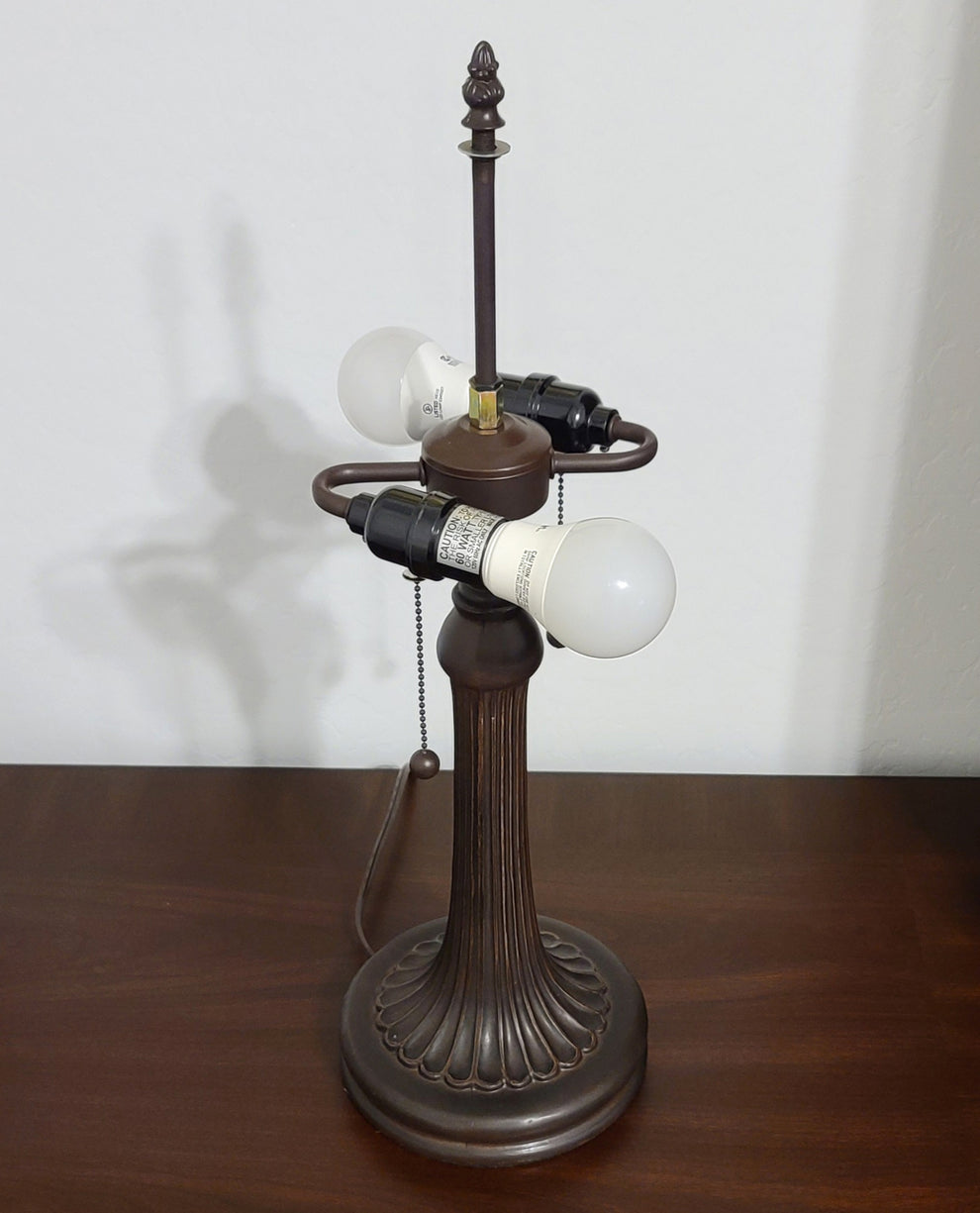 23" Stained Glass Two Light Jeweled Vintage Accent Table Lamp By Homeroots | Table Lamps | Modishstore - 5