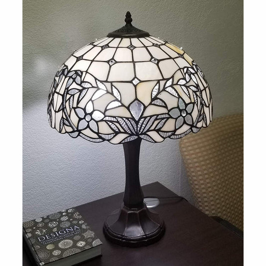 23" Stained Glass Two Light Flowery Vintage Accent Table Lamp By Homeroots | Table Lamps | Modishstore
