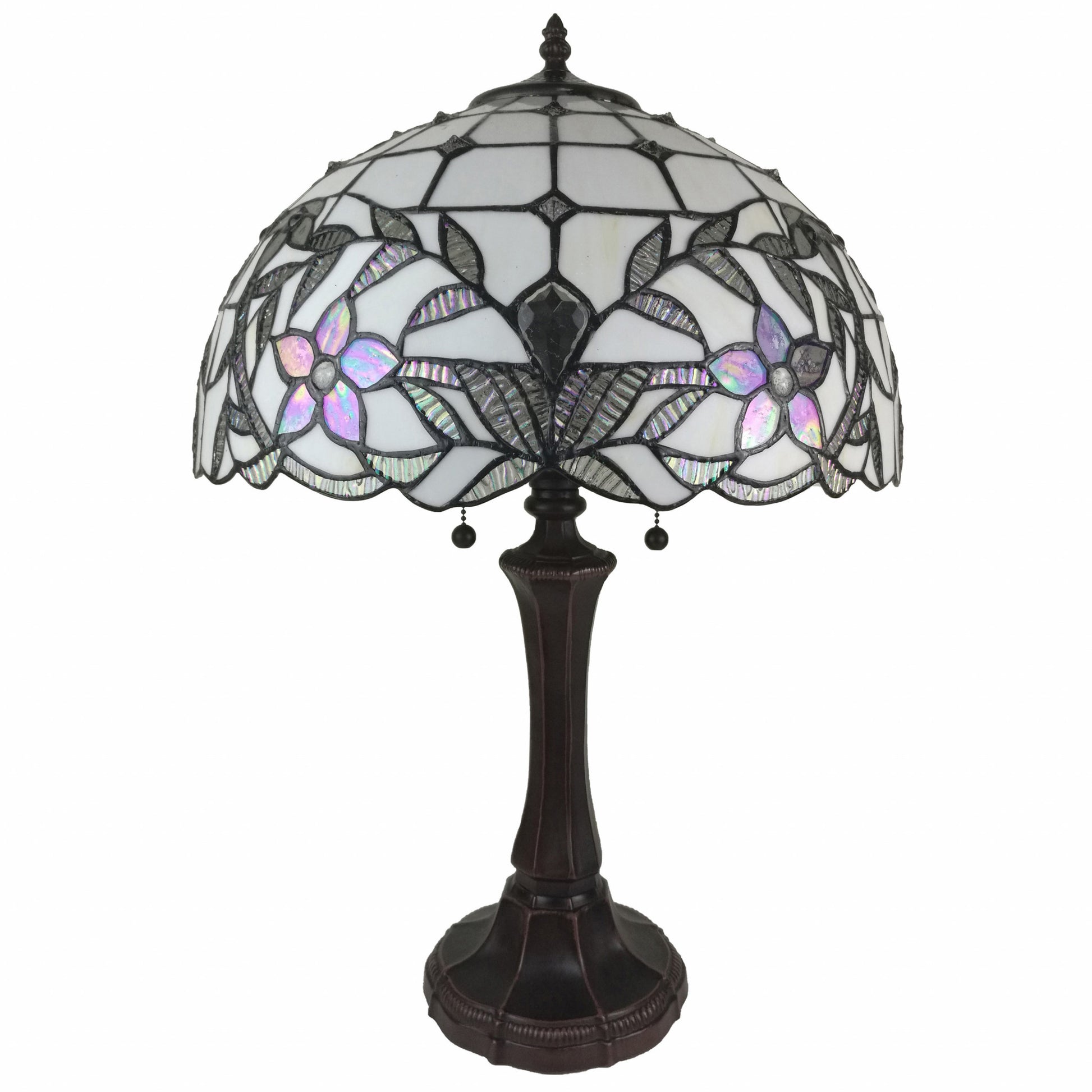 23" Stained Glass Two Light Flowery Vintage Accent Table Lamp By Homeroots | Table Lamps | Modishstore - 4