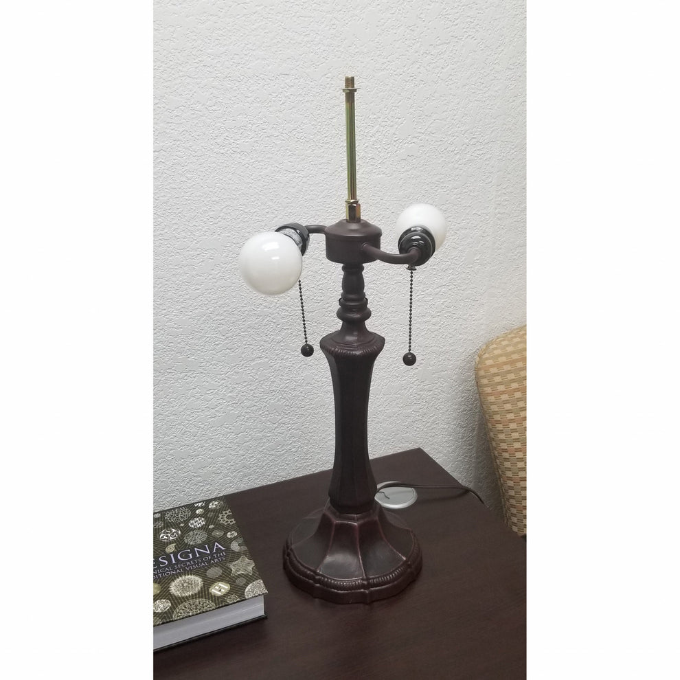 23" Stained Glass Two Light Flowery Vintage Accent Table Lamp By Homeroots | Table Lamps | Modishstore - 5