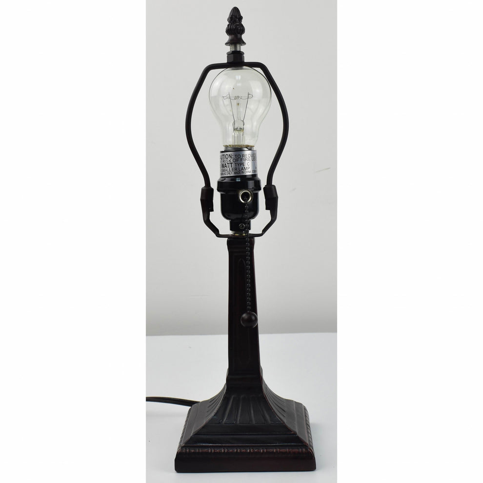 15" Tiffany Style Vintage Abstract Brown Table Lamp By Homeroots | Table Lamps | Modishstore - 4