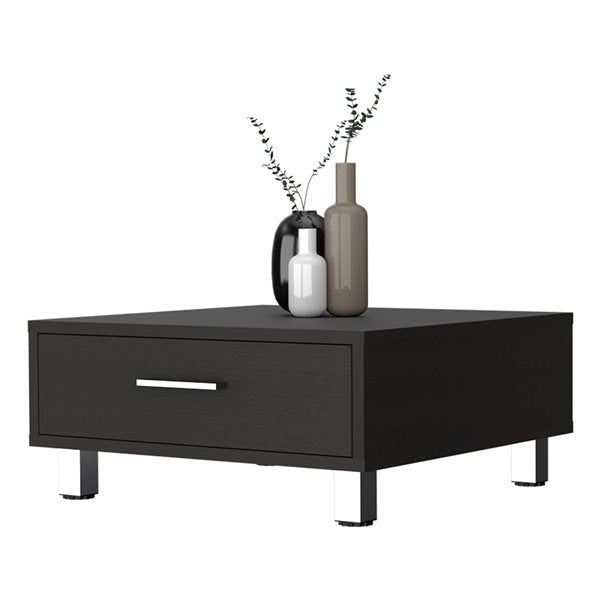 24" Black Wengue Manufactured Wood Rectangular Coffee Table By Homeroots | Coffee Tables | Modishstore - 3