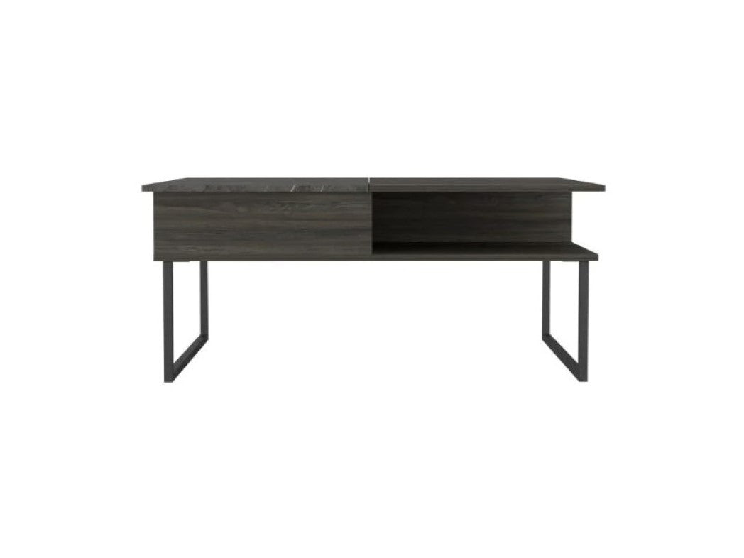 41" Onyx And Carbon Manufactured Wood Rectangular Lift Top Coffee Table By Homeroots | Coffee Tables | Modishstore - 2