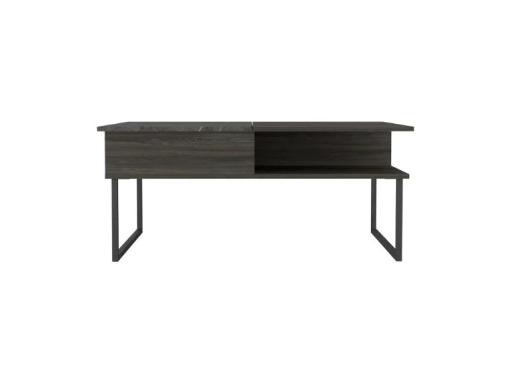 41" Onyx And Carbon Manufactured Wood Rectangular Lift Top Coffee Table By Homeroots | Coffee Tables | Modishstore - 3