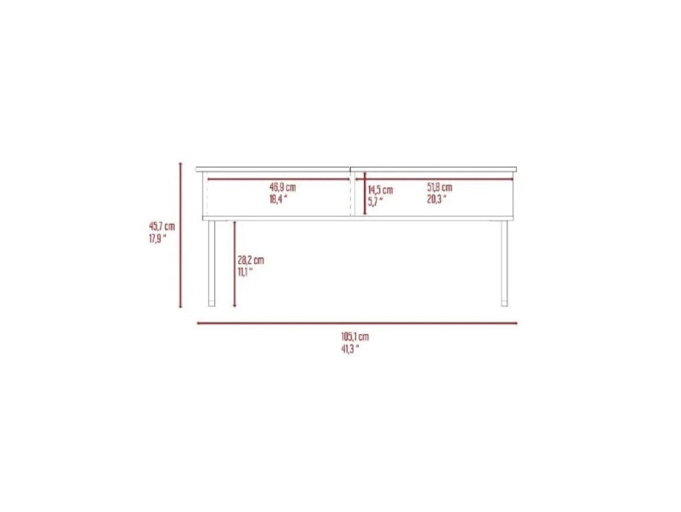 41" Onyx And Carbon Manufactured Wood Rectangular Lift Top Coffee Table By Homeroots | Coffee Tables | Modishstore - 7
