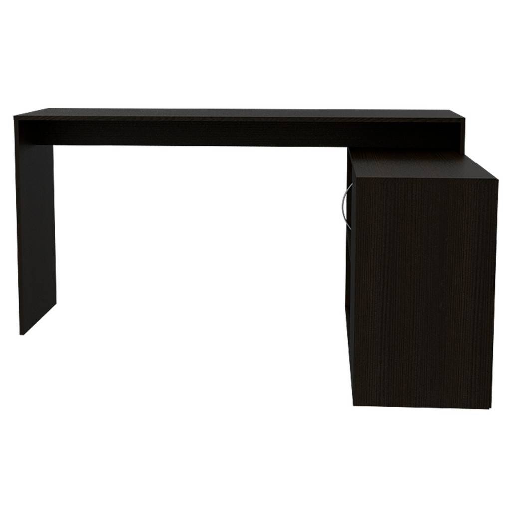 Sleek Black Wengue L Shape Office Desk By Homeroots | Desks | Modishstore - 2