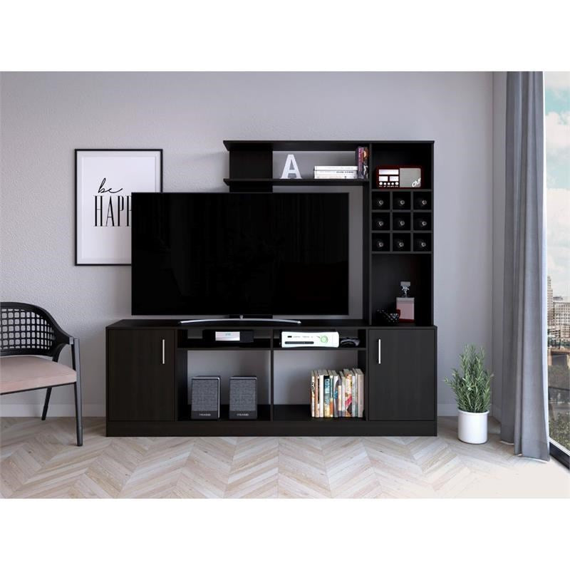Stylish Black Television Entertainment Center By Homeroots | TV Stands | Modishstore