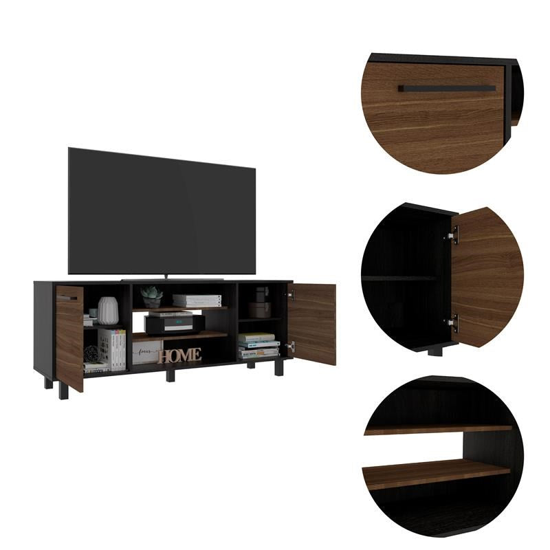 Sleek and Stylish Carbon Espresso Television Stand By Homeroots | TV Stands | Modishstore - 4