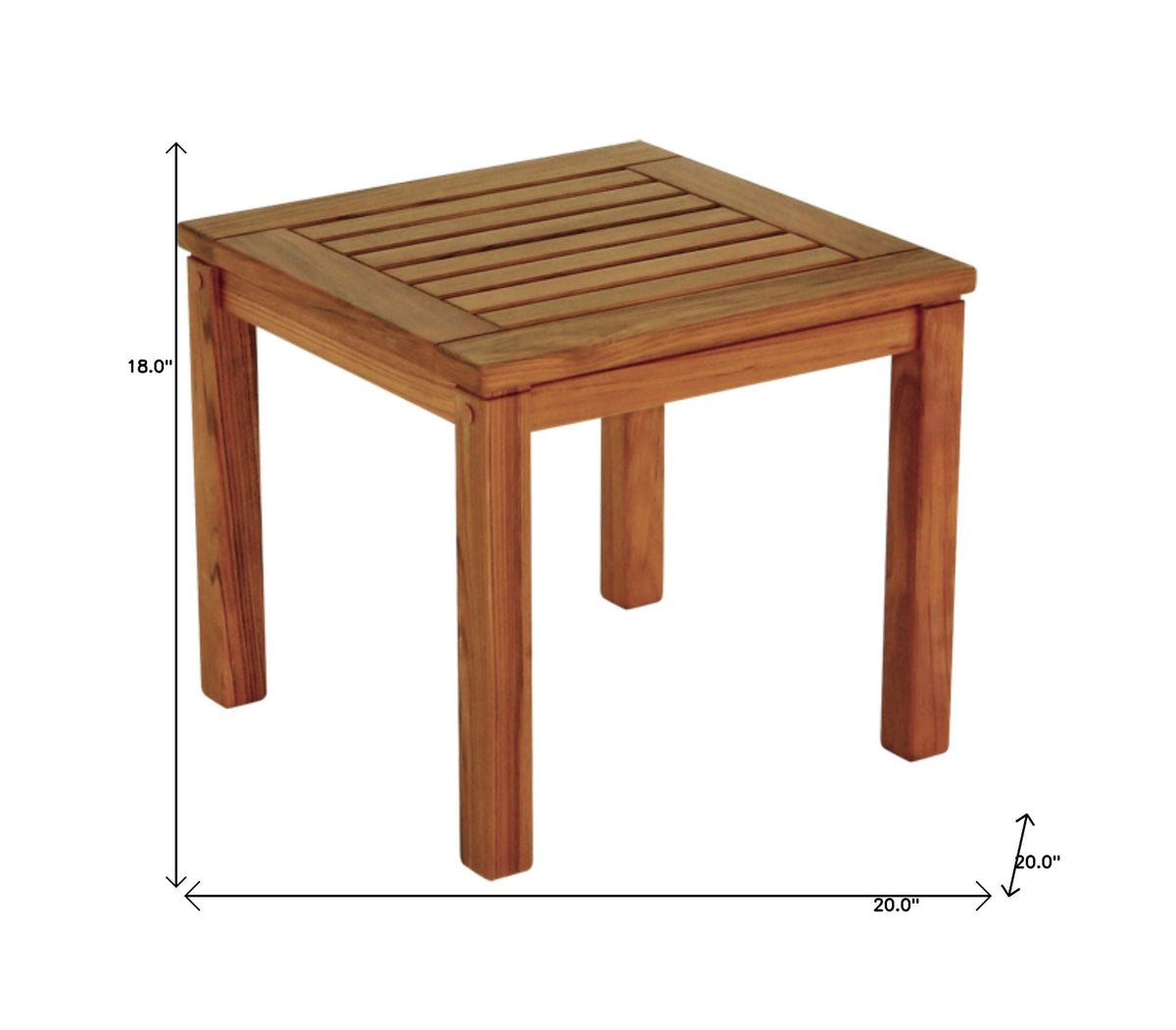 18" Brown Solid Wood Square End Table By Homeroots | End Tables | Modishstore - 3