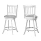 Set Of Two 38" Grey White Counter Height Swivel Full Back Bar Chairs By Homeroots