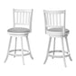Set Of Two 38" Grey White Counter Height Swivel Full Back Bar Chairs By Homeroots | Bar Stools | Modishstore