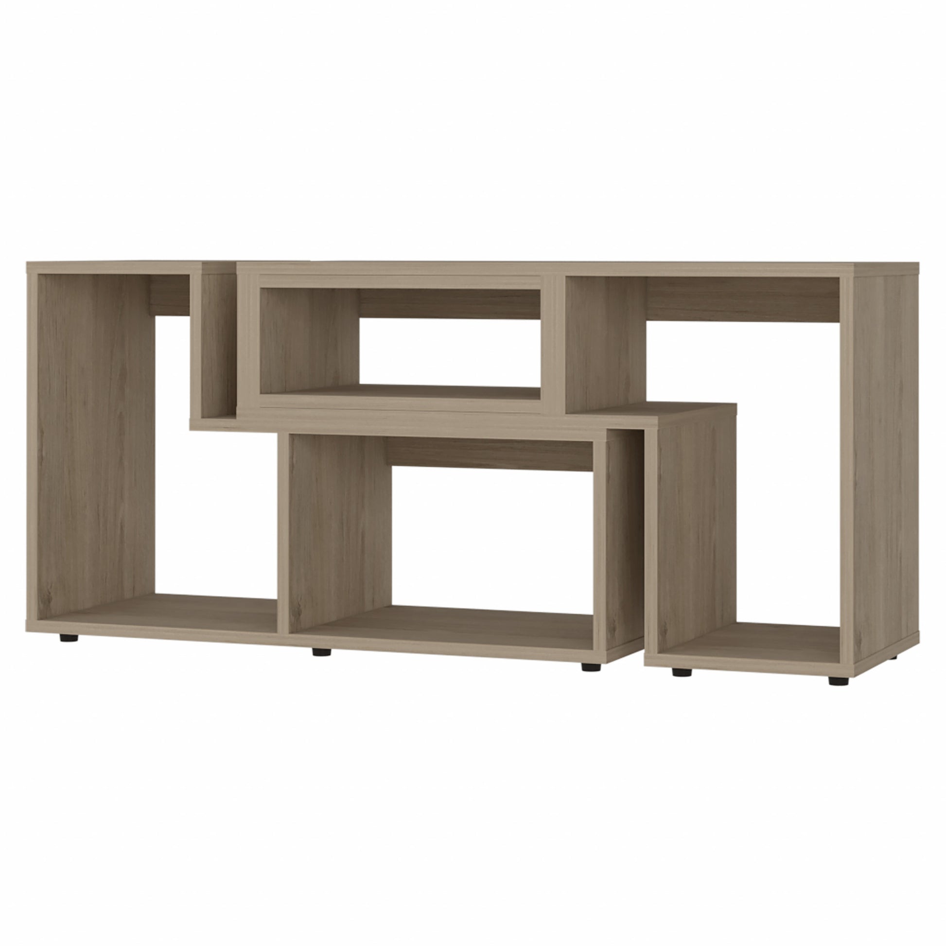 63" Wood Brown Particle Board Open Shelving TV Stand By Homeroots | TV Stands | Modishstore