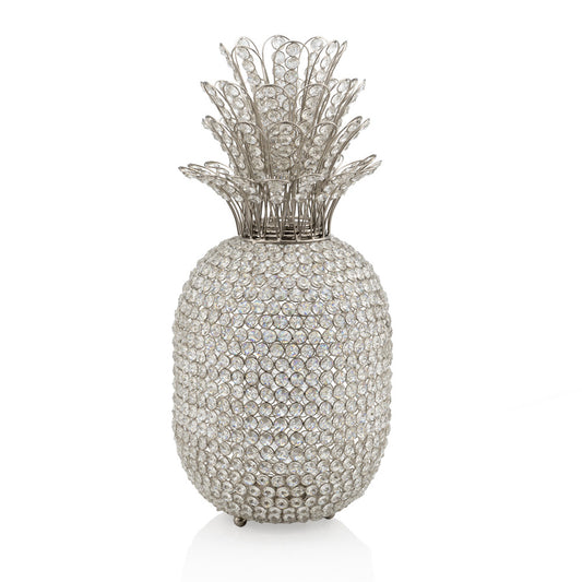 23" Glam Bling Faux Crystal and Silver Pineapple By Homeroots | Sculptures | Modishstore