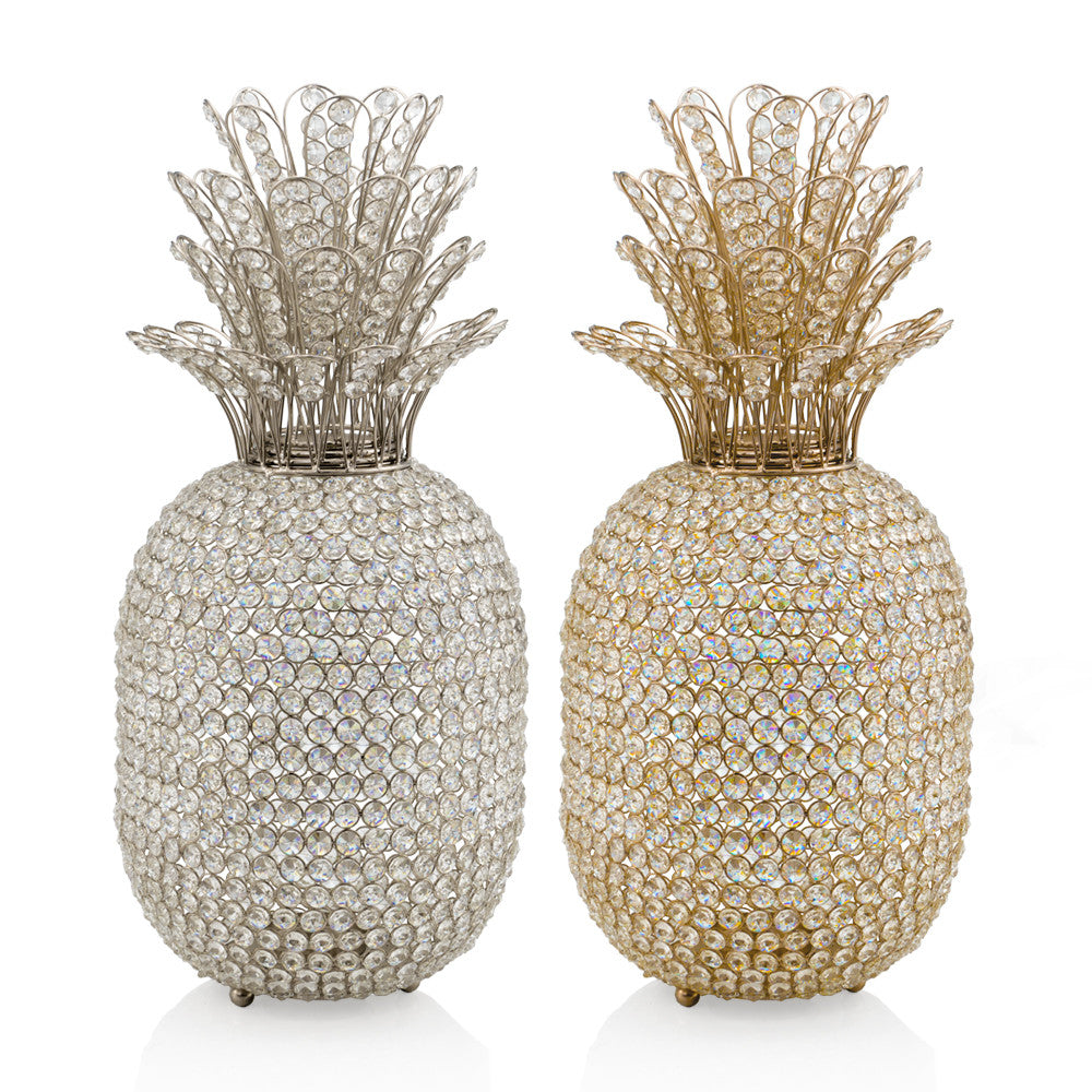 23" Glam Bling Faux Crystal and Silver Pineapple By Homeroots | Sculptures | Modishstore - 2