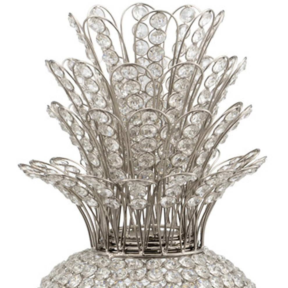 23" Glam Bling Faux Crystal and Silver Pineapple By Homeroots | Sculptures | Modishstore - 5