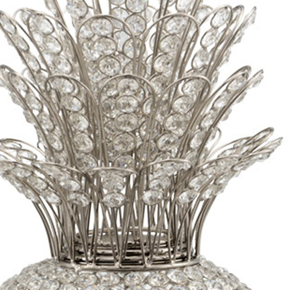 23" Glam Bling Faux Crystal and Silver Pineapple By Homeroots | Sculptures | Modishstore - 6