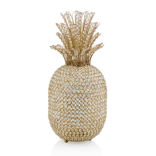 23" Glam Bling Faux Crystal and Gold Pineapple By Homeroots | Sculptures | Modishstore
