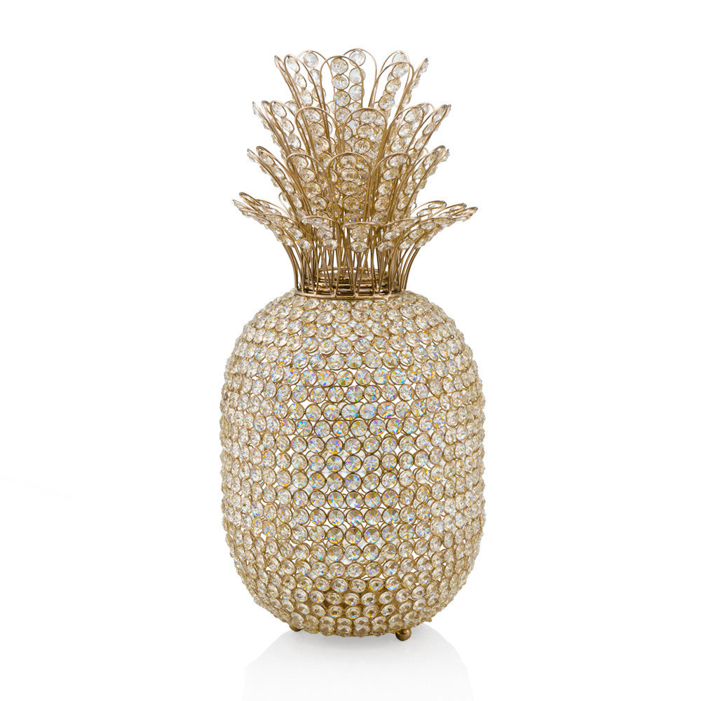 23" Glam Bling Faux Crystal and Gold Pineapple By Homeroots | Sculptures | Modishstore - 4