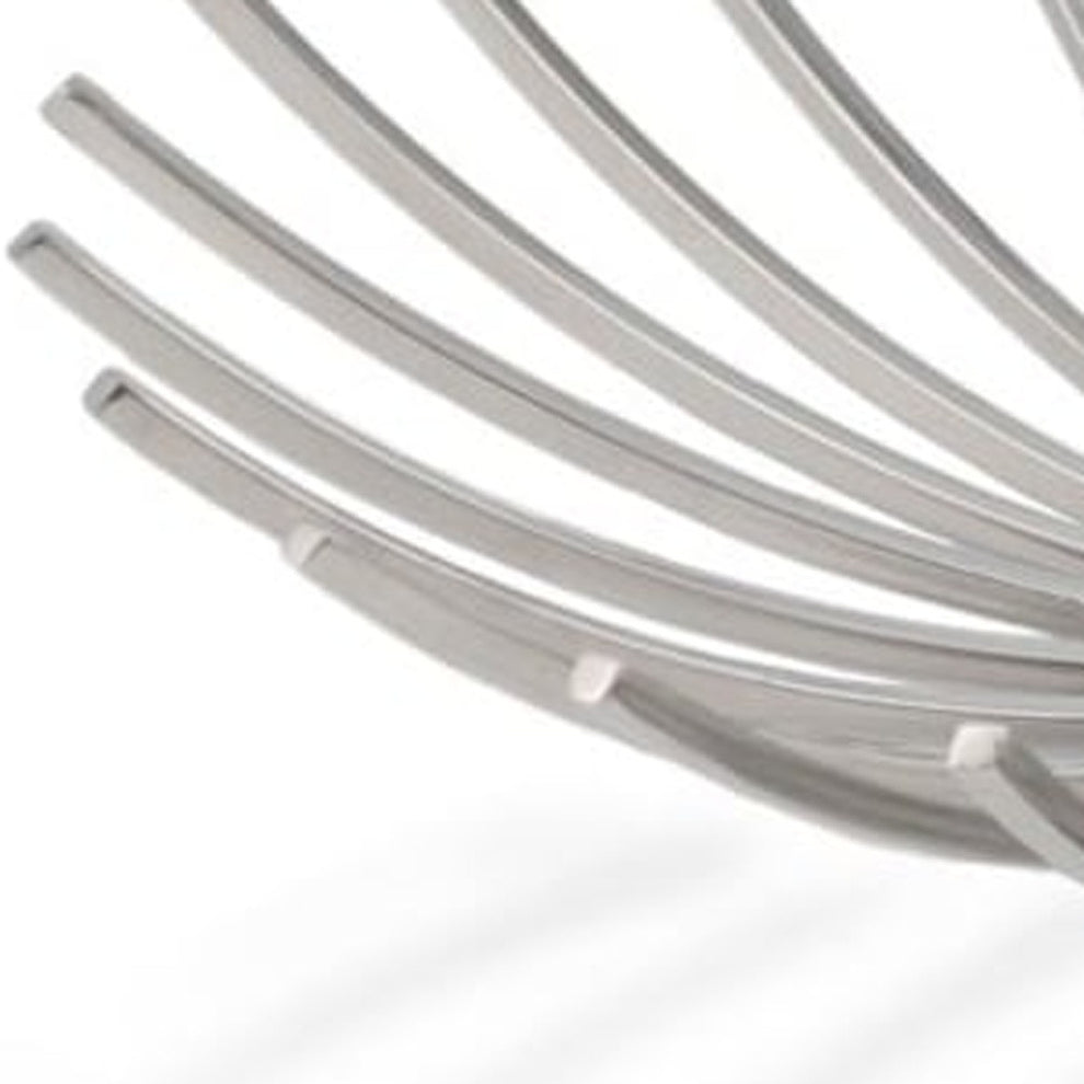 Shiny Silver Open Spike Centerpiece Bowl By Homeroots | Trays | Modishstore - 5