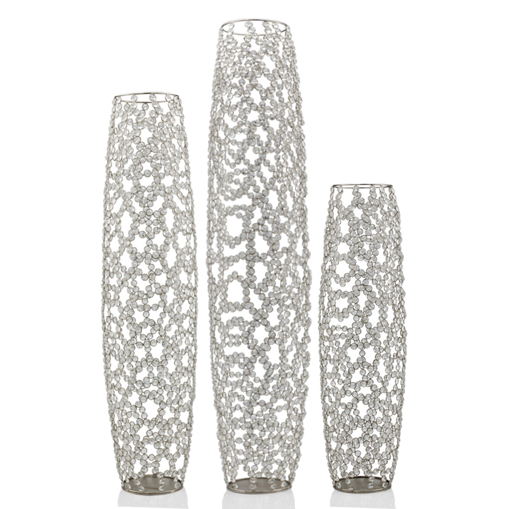 40" Bling Faux Crystal Abstract Twigs Barrel Floor Vase By Homeroots | Vases | Modishstore - 2