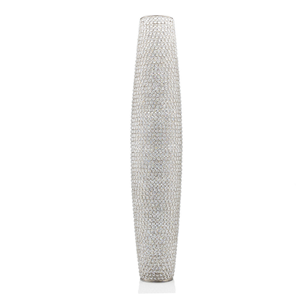 47" Bling Faux Crystal Beads Barrel Floor Vase By Homeroots | Vases | Modishstore - 3