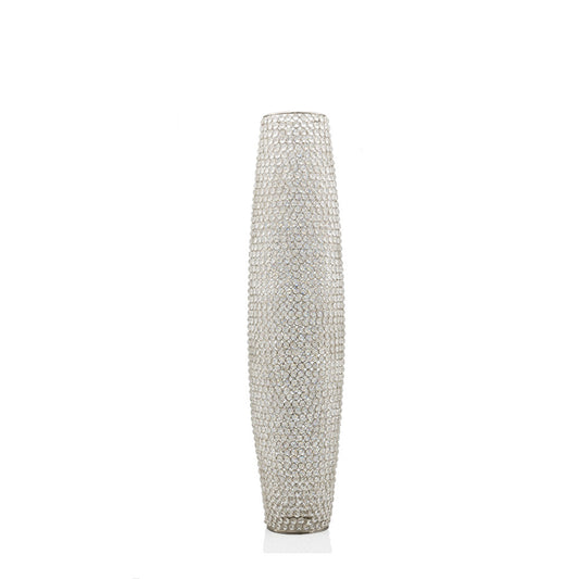 40" Bling Faux Crystal Beads Barrel Floor Vase By Homeroots | Vases | Modishstore
