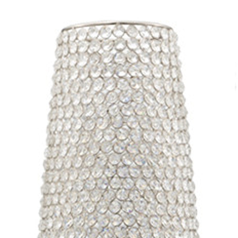 40" Bling Faux Crystal Beads Barrel Floor Vase By Homeroots | Vases | Modishstore - 5