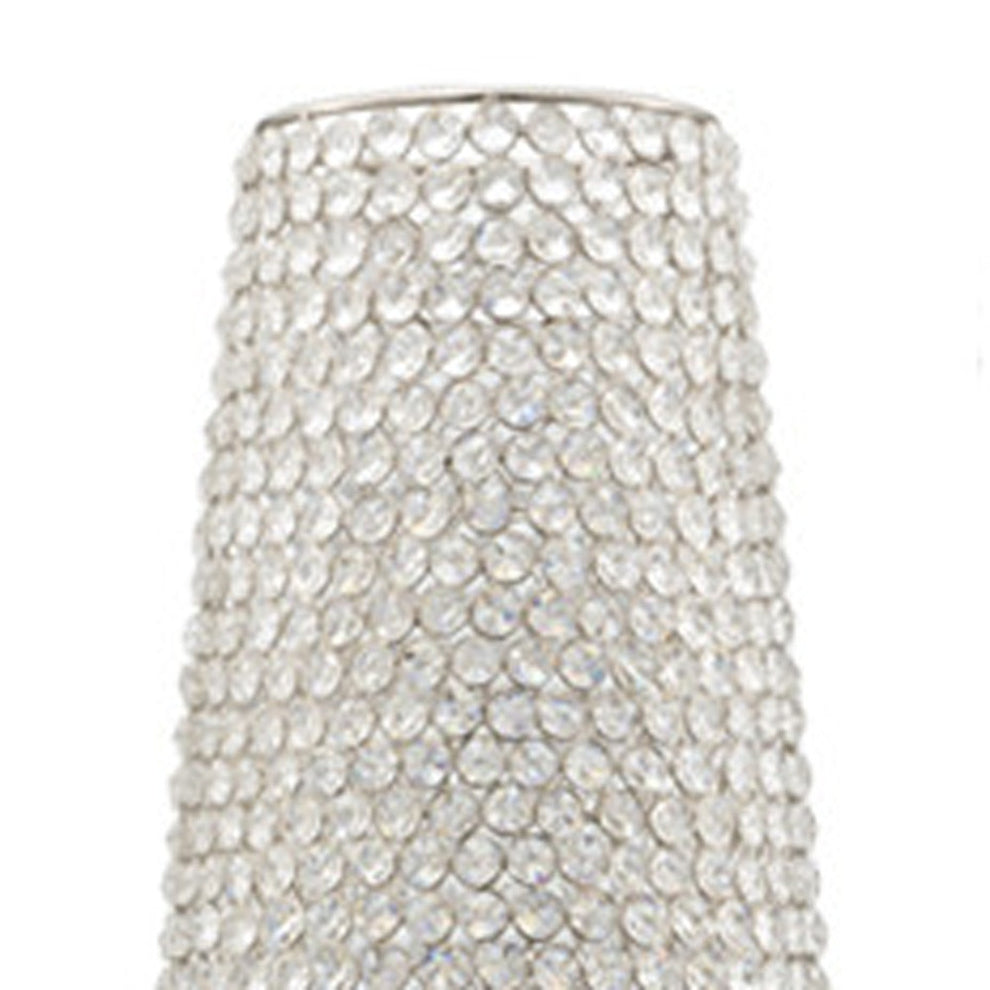 40" Bling Faux Crystal Beads Barrel Floor Vase By Homeroots | Vases | Modishstore - 5