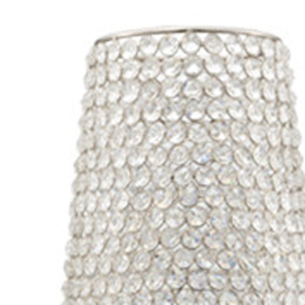 40" Bling Faux Crystal Beads Barrel Floor Vase By Homeroots | Vases | Modishstore - 6