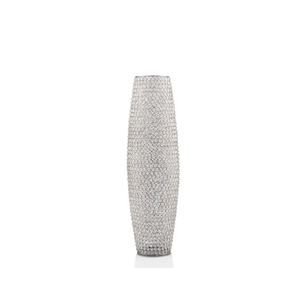 31.5" Bling Faux Crystal Beads Barrel Floor Vase By Homeroots | Vases | Modishstore