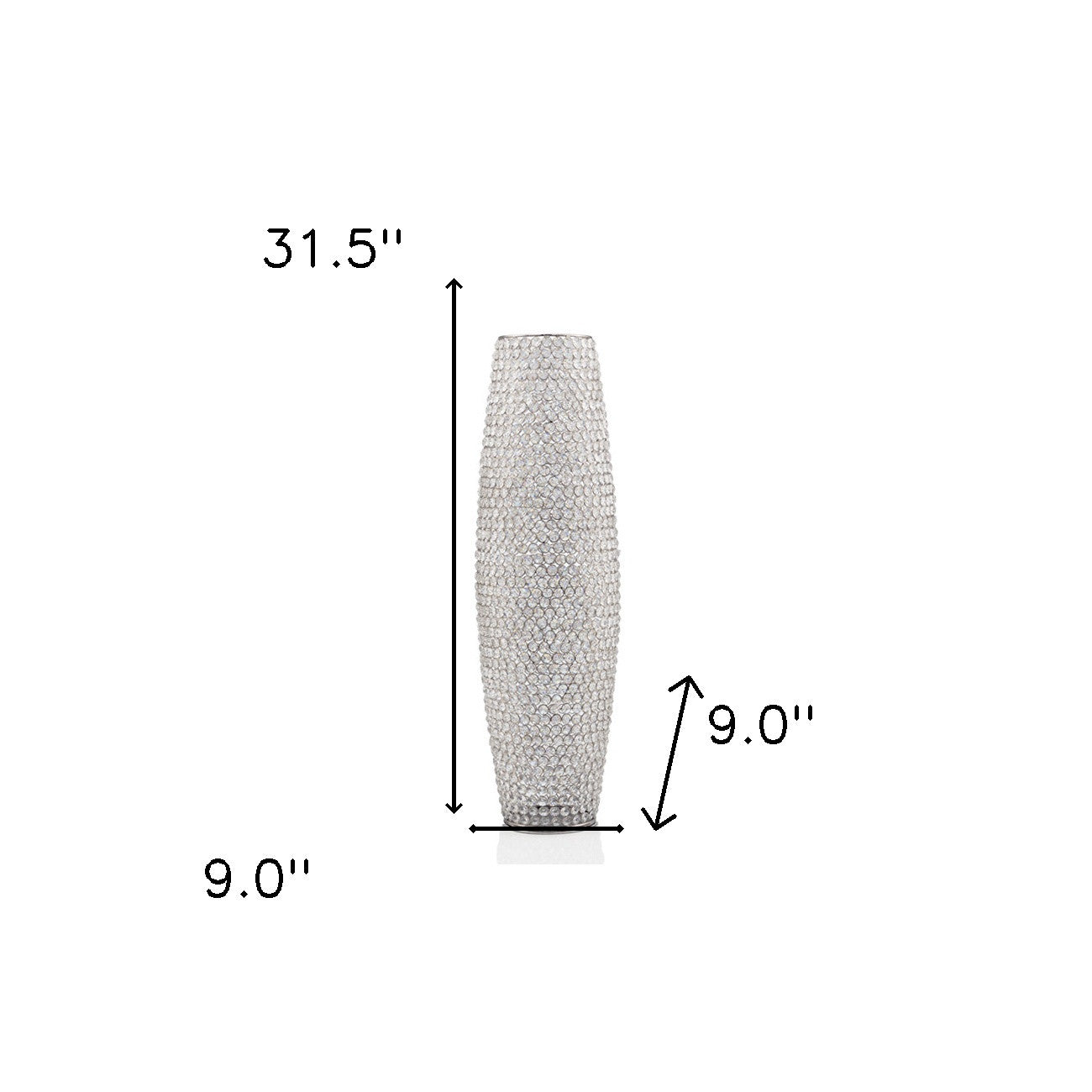 31.5" Bling Faux Crystal Beads Barrel Floor Vase By Homeroots | Vases | Modishstore - 3
