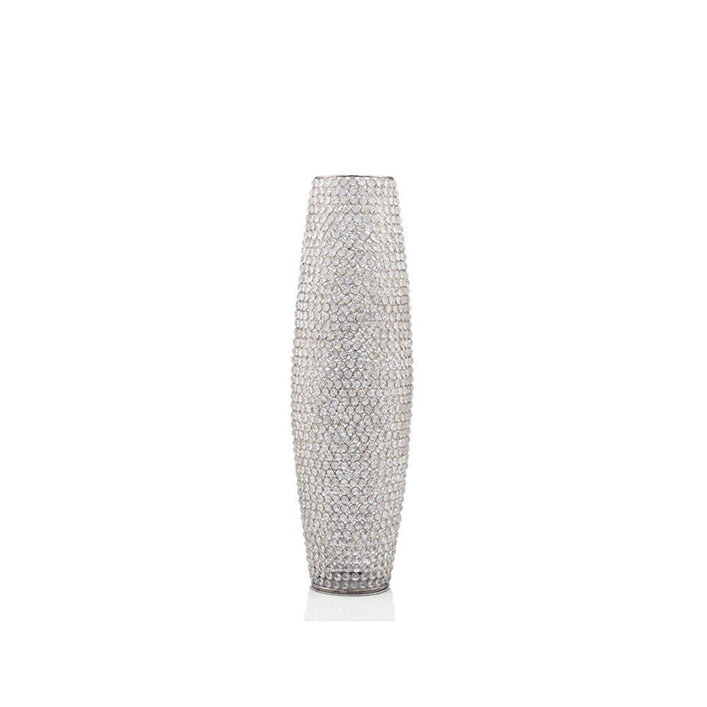 31.5" Bling Faux Crystal Beads Barrel Floor Vase By Homeroots | Vases | Modishstore - 4